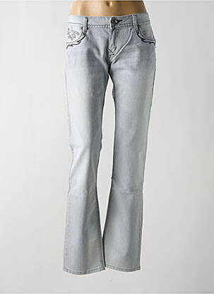 Jeans coupe droite stretch taille basse gris ONADO femme