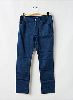Pantalon slim tissage popeline taille normale bleu SOOBAYA femme
