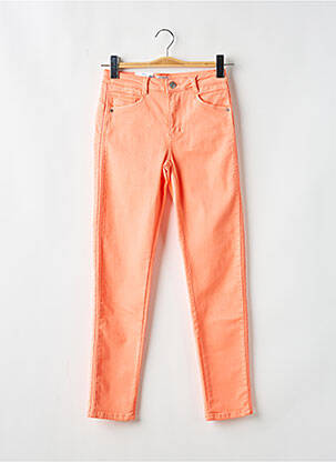 Pantalon slim tissage popeline taille normale orange C'EST BEAU LA VIE femme