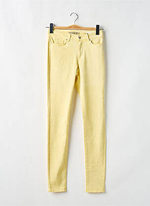 Pantalon slim tissage popeline taille normale jaune VERO MODA femme