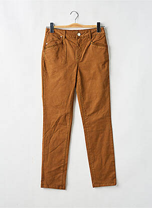 Pantalon slim tissage popeline taille normale marron LOLA ESPELETA femme