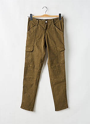 Pantalon cargo tissage popeline taille basse vert SCHOOL RAG femme