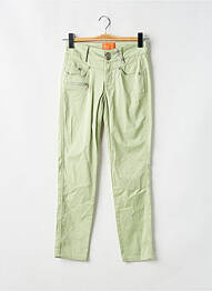 Pantalon slim tissage popeline taille haute vert STREET ONE femme