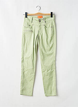 Pantalon slim tissage popeline taille haute vert STREET ONE femme