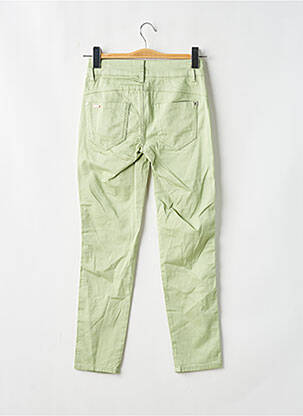 Pantalon slim tissage popeline taille haute vert STREET ONE femme