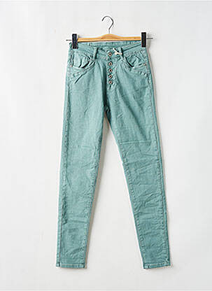 Jeans coupe slim stretch taille normale vert MELLY & CO femme