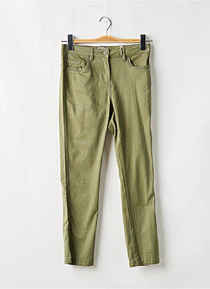 Pantalon slim tissage popeline taille normale vert C'EST BEAU LA VIE femme