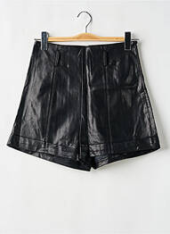 Short tissage simili-cuir taille haute noir ELLI WHITE femme