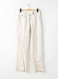 Pantalon droit fermeture zippée sous rabat boutonné taille normale beige LPB femme