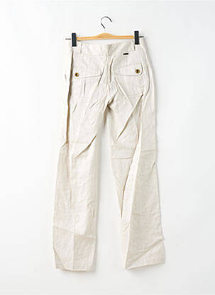 Pantalon droit fermeture zippée sous rabat boutonné taille normale beige LPB femme