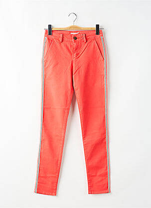 Pantalon chino broderie galons latéraux taille normale orange CIMARRON femme