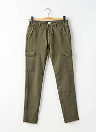 Pantalon large fermeture zippée sous rabat boutonné taille normale vert REIKO femme