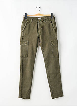 Pantalon large fermeture zippée sous rabat boutonné taille normale vert REIKO femme