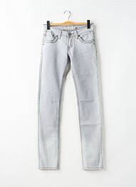 Jeans coupe slim tissage brut taille normale gris ONADO femme