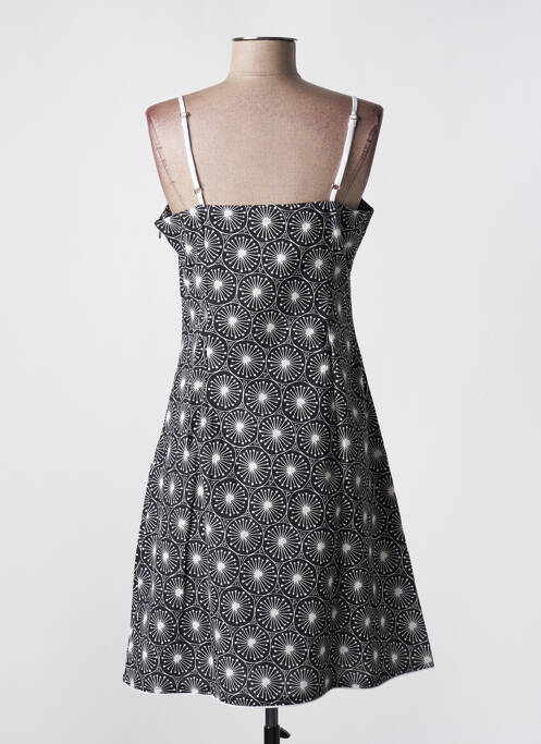 Robe mi-longue imprimé fantaisie fines bretelles noir LALITA femme