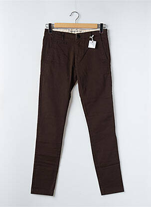 Pantalon chino poches marron KNOWLEDGE COTTON APPAREL homme