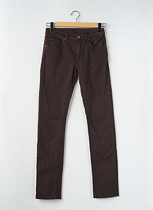 Pantalon slim stretch taille normale marron TELERIA ZED homme