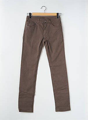 Pantalon slim stretch taille normale marron clair TELERIA ZED homme