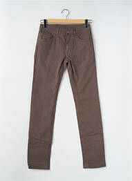 Pantalon slim stretch taille normale marron clair TELERIA ZED homme
