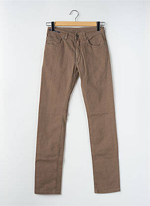 Pantalon slim stretch taille normale marron clair TELERIA ZED homme