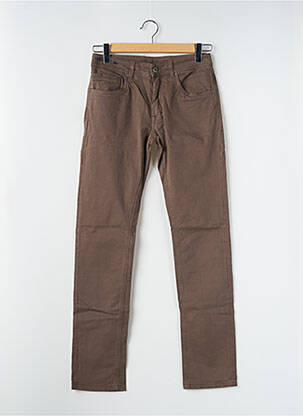 Pantalon slim stretch taille normale marron clair TELERIA ZED homme