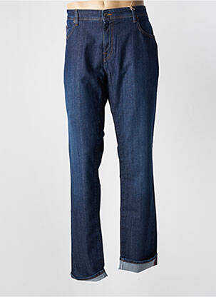 Jeans coupe droite fermeture zippée sous rabat boutonné taille normale bleu MCS homme