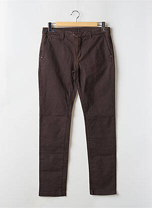 Pantalon chino stretch taille normale marron TELERIA ZED homme