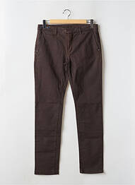 Pantalon chino stretch taille normale marron TELERIA ZED homme
