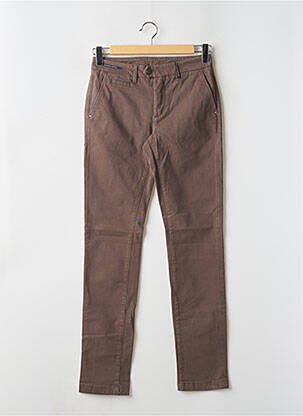 Pantalon chino stretch taille normale marron clair TELERIA ZED homme