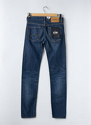 Jeans coupe droite fermeture zippée sous rabat boutonné bleu EDWIN homme
