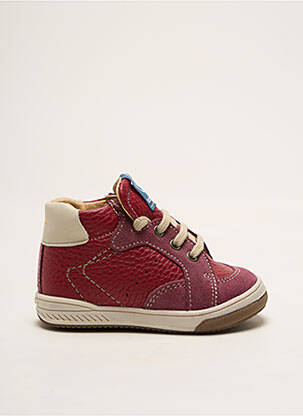 Bottillons tissage satiné bout rond rouge BABYBOTTE enfant
