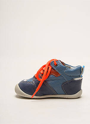 Baskets matière lisse bout rond bleu BABYBOTTE garçon