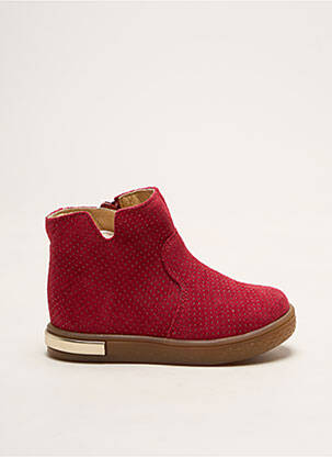 Bottines/boots tissage satiné bout rond rouge BABYBOTTE fille