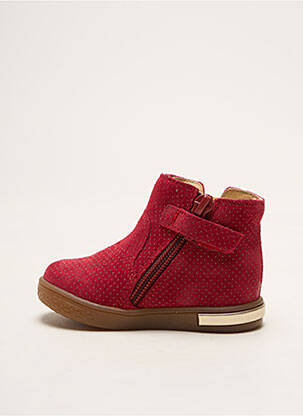 Bottines/boots tissage satiné bout rond rouge BABYBOTTE fille