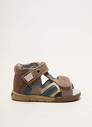 Sandales/nu pieds tissage satiné bout ouvert marron BABYBOTTE garçon