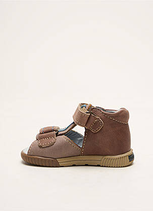 Sandales/nu pieds tissage satiné bout ouvert marron BABYBOTTE garçon