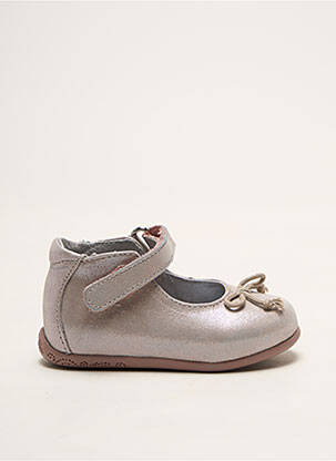 Ballerines matière lisse bout rond argent BABYBOTTE fille