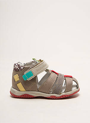 Sandales/nu pieds tissage satiné bout rond marron BABYBOTTE garçon