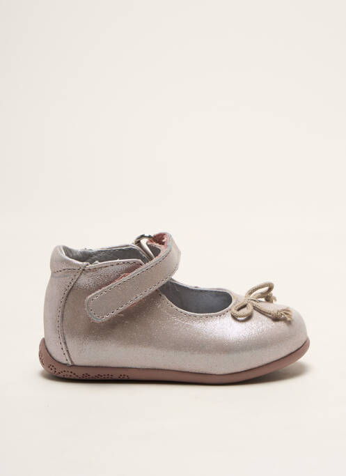 Ballerines matière lisse bout rond argent BABYBOTTE fille