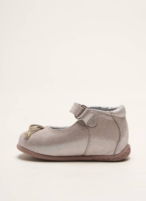Ballerines matière lisse bout rond argent BABYBOTTE fille