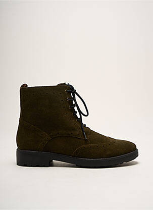 Bottines/boots nubuck talon plat jusqu'à 3cm vert KARSTON femme