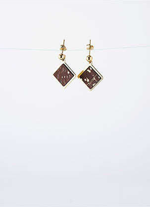 Boucles d’oreilles ornement breloque / pampille marron LITTLE ETINCELLE femme