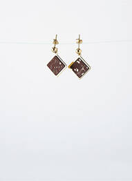 Boucles d’oreilles ornement breloque / pampille marron LITTLE ETINCELLE femme