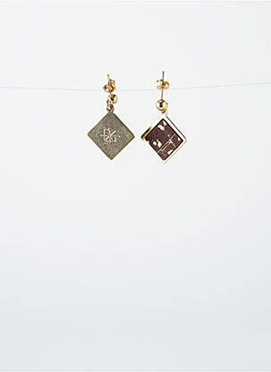 Boucles d’oreilles ornement breloque / pampille marron LITTLE ETINCELLE femme
