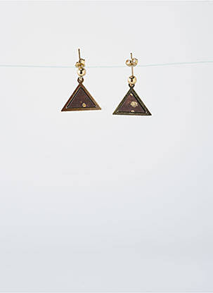 Boucles d’oreilles ornement breloque / pampille marron LITTLE ETINCELLE femme