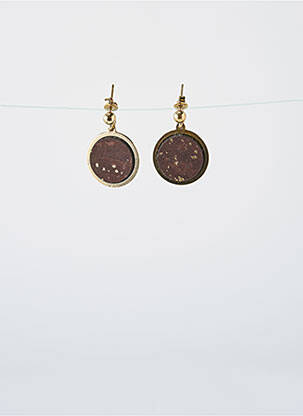 Boucles d’oreilles ornement breloque / pampille marron LITTLE ETINCELLE femme