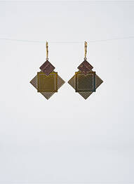Boucles d’oreilles ornement breloque / pampille marron LITTLE ETINCELLE femme