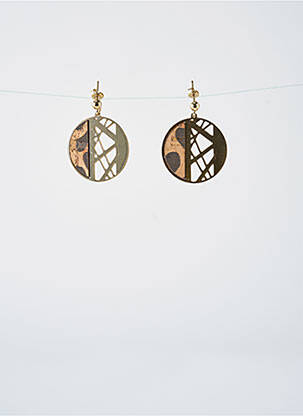 Boucles d’oreilles ornement breloque / pampille marron LITTLE ETINCELLE femme