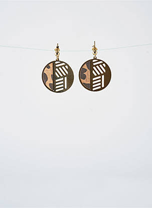 Boucles d’oreilles ornement breloque / pampille marron LITTLE ETINCELLE femme