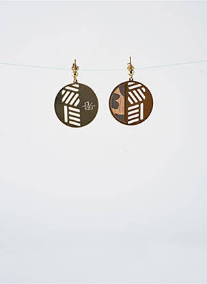 Boucles d’oreilles ornement breloque / pampille marron LITTLE ETINCELLE femme